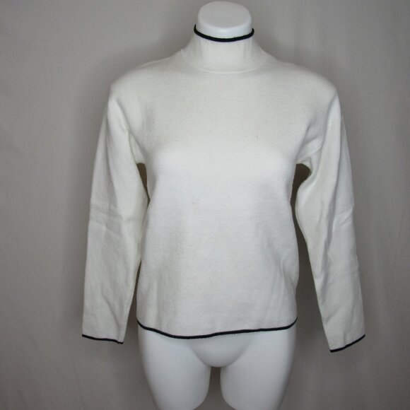 Anthropologie White LIZZIE Mock Neck Knit Sweater Women's XS XSmall - Picture 5 of 8